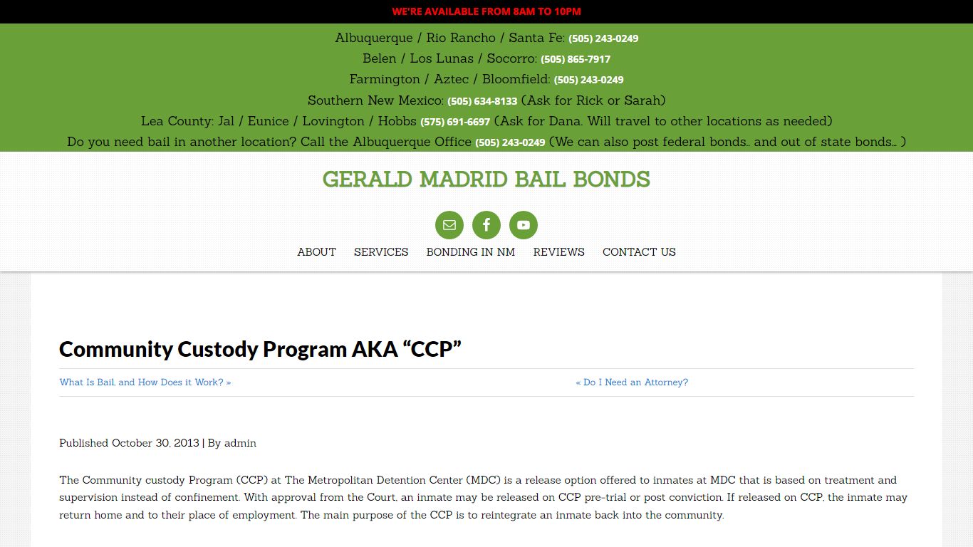 Community Custody Program AKA "CCP" | Albuquerque, NM | Gerald Madrid ...